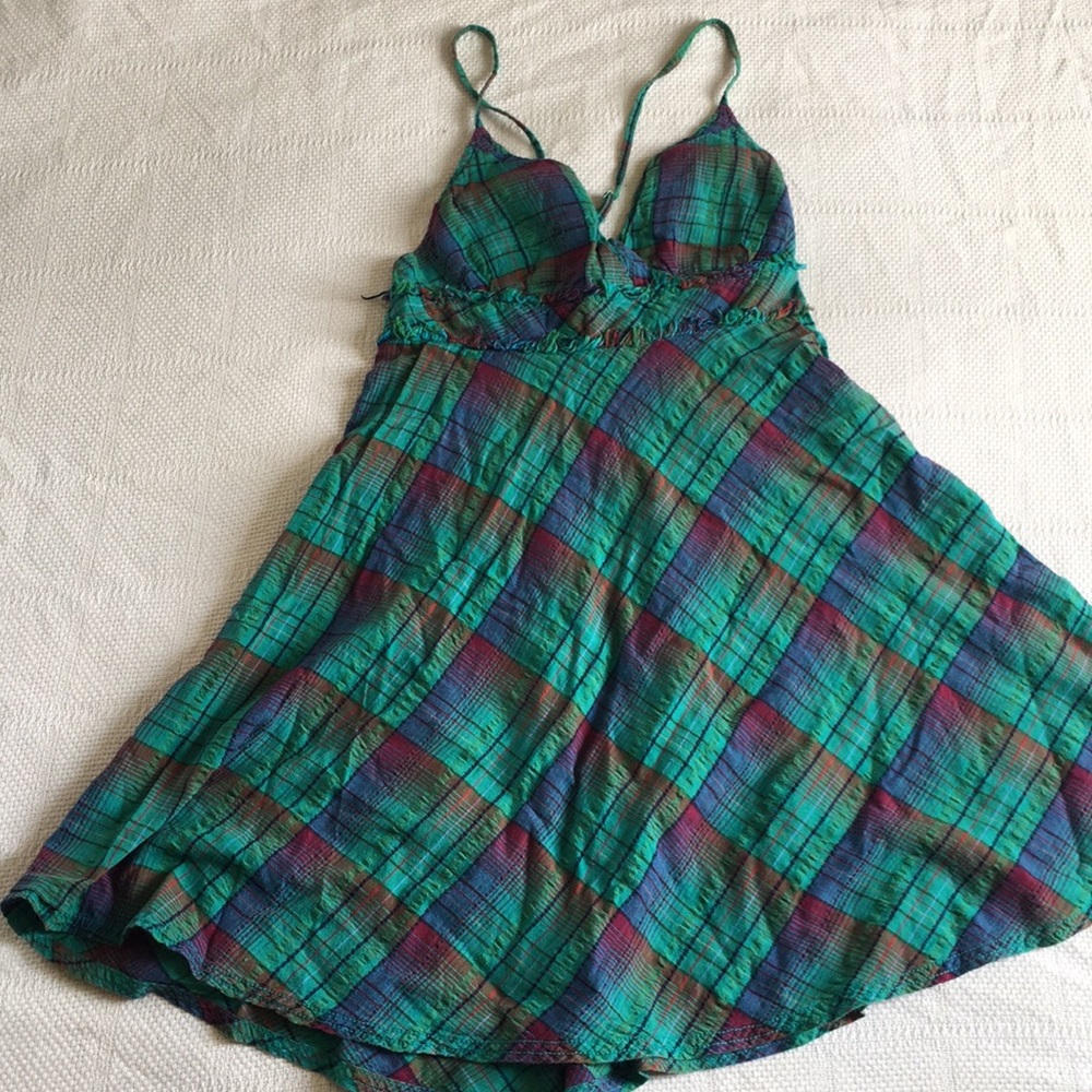 Free People plaid flowy sundress